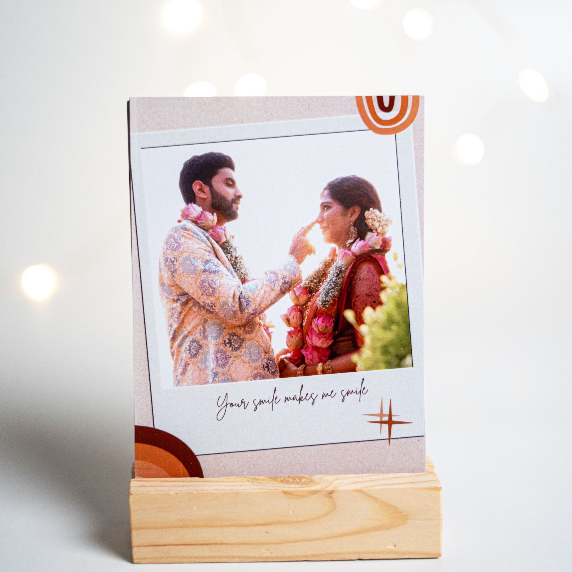 Photo Polaroids with Custom Message & Wooden Stand | Cherished Moments