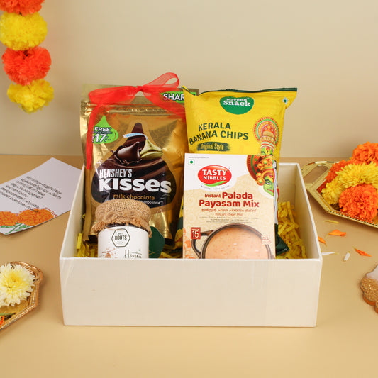 Flavors of Onam Hamper | Kerala Banana Chips, Hershey's Chocolate, Palada Payasam Mix