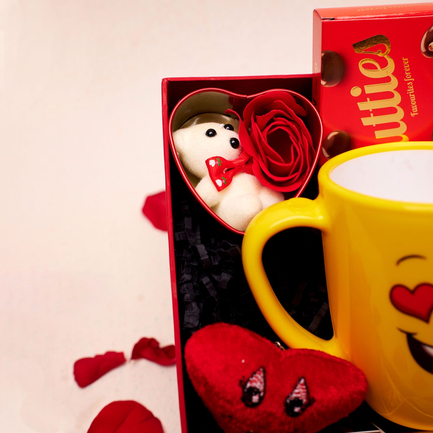 Heart's Desire Valentine's Hamper | Heart Shaped Box with Red Rose and Teddy | Symbol of Love