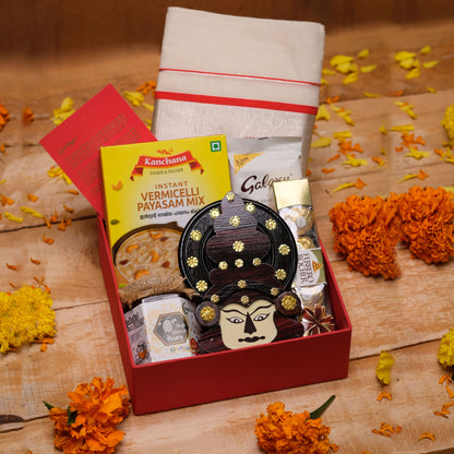 Kerala Onam Katakali Hamper | Traditional Attire and Gourmet Delights