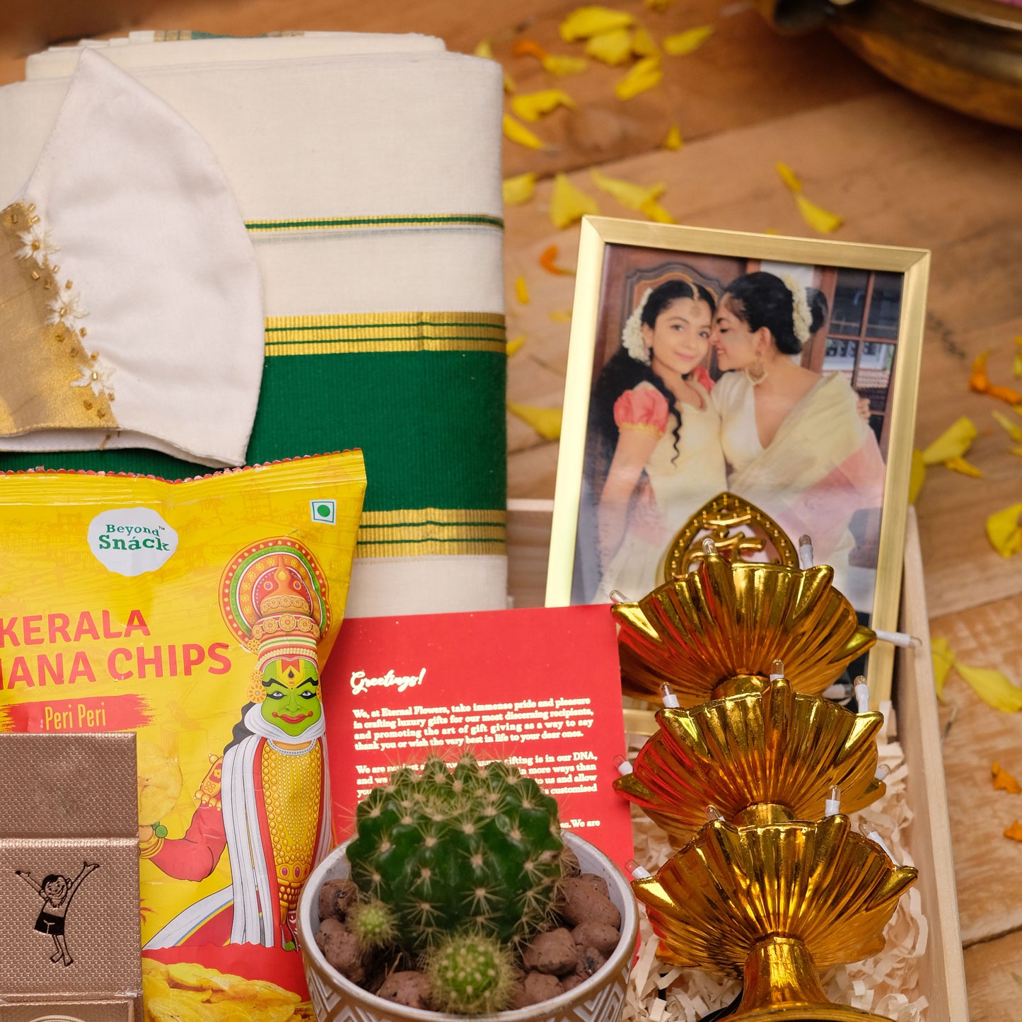 Kerala Onam Serenity Hamper | Customized Photo Frame | Personalized Onam Memento