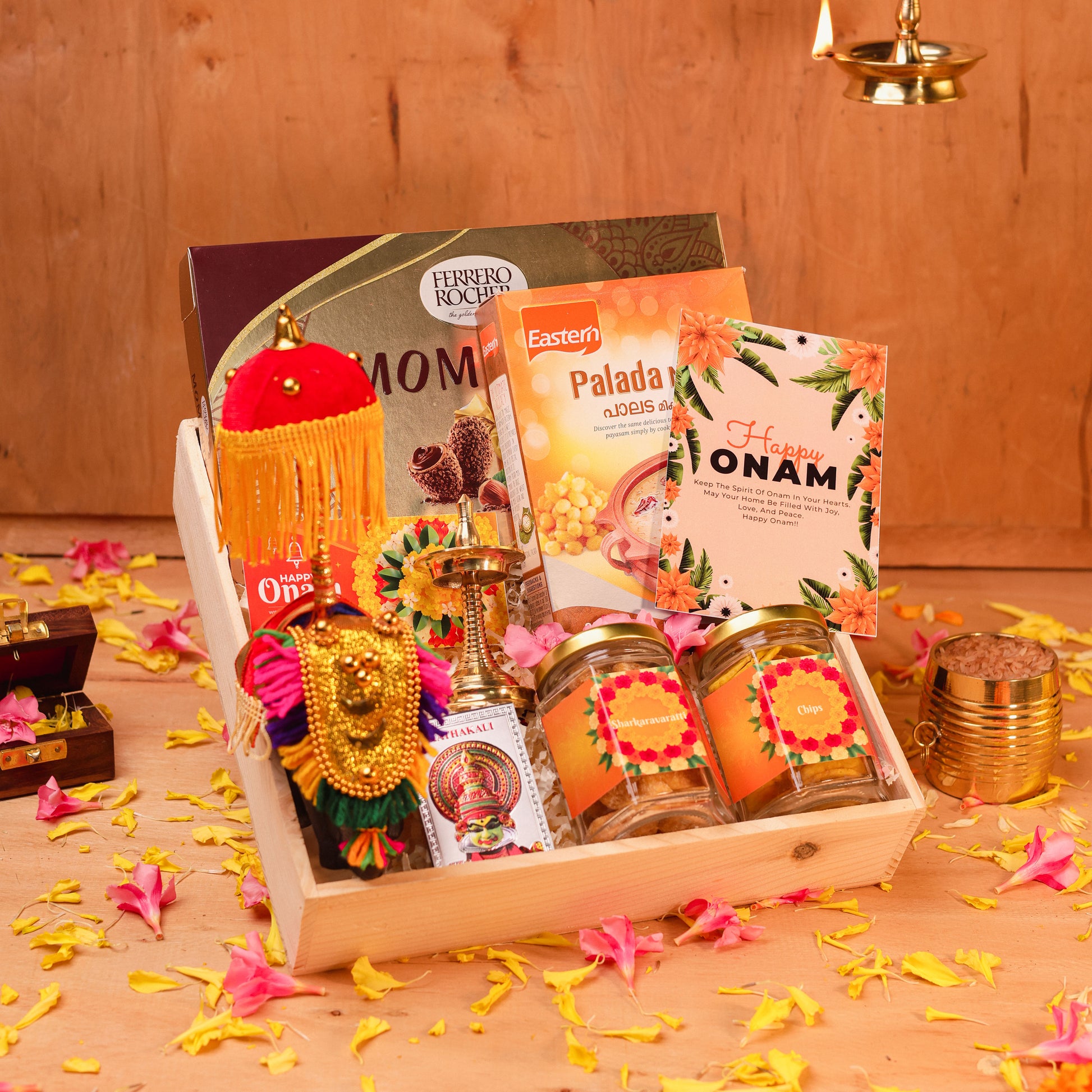 Packaged in Premium Wooden Tray | Elegant Onam Presentation