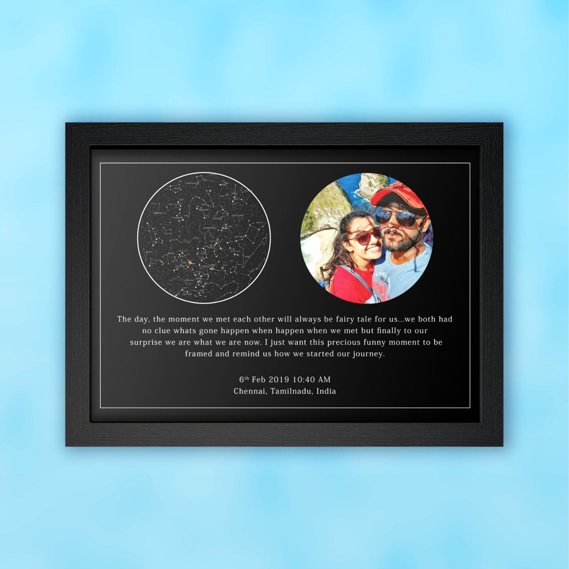 Personalized Star Map Frame: Custom Night Sky Map of a Special Moment