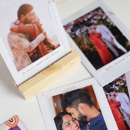 Wooden Stand for Personalized Polaroids | Elegant Display