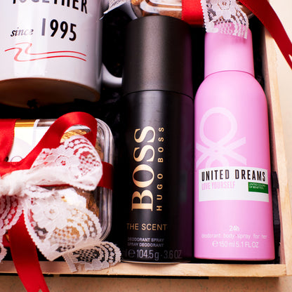 Together Since Anniversary Hamper |Hugo Boss Men Deodorant | Exquisite Fragrance for Him