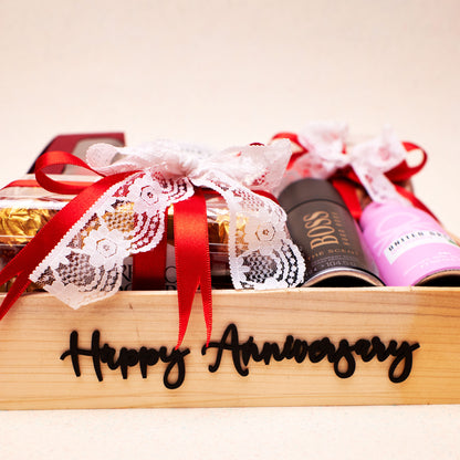 Together Since Anniversary Hamper | Packaged in Premium Wooden Tray | Elegant Anniversary Gift