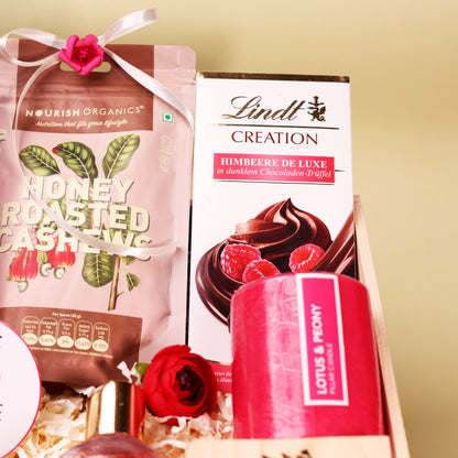 Hello Gorgeous Anniversary Hamper | Lindt Creation Bar, Dark Raspberry Chocolate | Rich and Raspberry-Infused